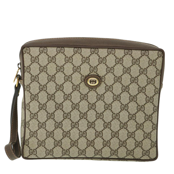 GUCCI GG Canvas Clutch Bag PVC Leather Beige 156.01.053 Auth yk8651 - Picture 13 of 16